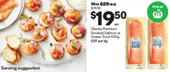 Clearly Premium Smoked Salmon or Ocean Trout 500g