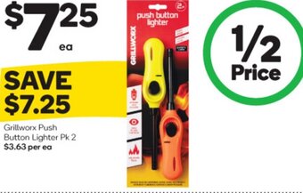 Woolworths Grillworx Push Button Lighter Pk 2 offer