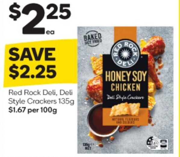 Red Rock Deli, Deli Style Crackers 135 g offer at Woolworths