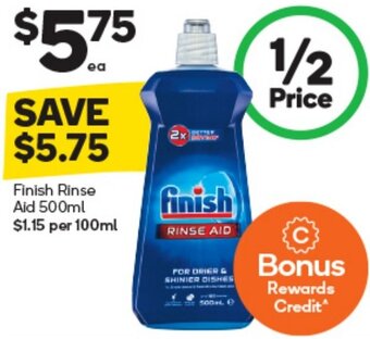 Woolworths Finish Rinse Aid 500ml offer