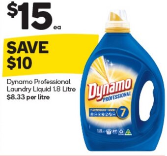 Woolworths Dynamo Professional Laundry Liquid 1.8 Litre offer