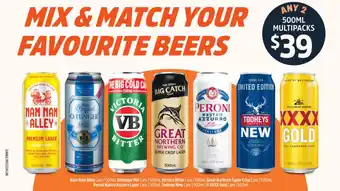 Woolworths Tooheys New 500ml, or XXXX Gold 500ml offer