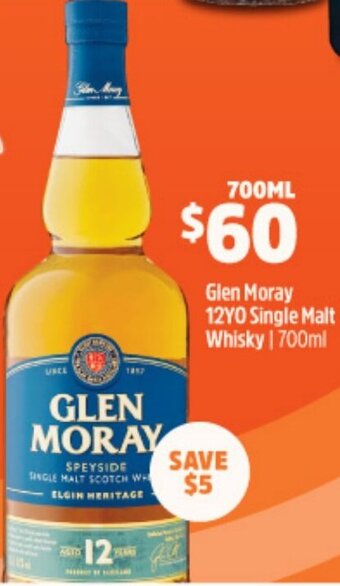 Woolworths Glen Moray 12YO Single Malt Whisky 700ml offer