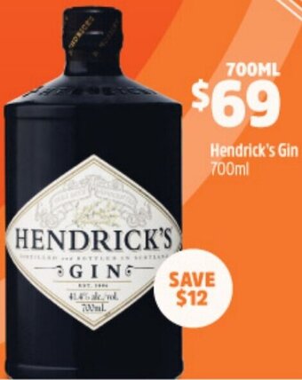 Woolworths Hendrick's Gin 700ml offer