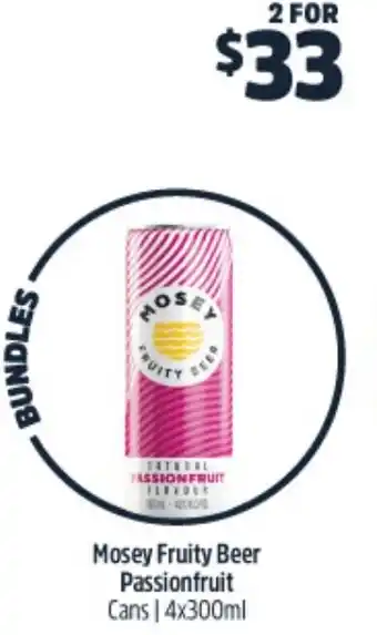 Woolworths Mosey Fruity Beer Passionfruit 4x300ml offer