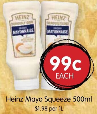 Spudshed Heinz Mayo Squeeze 500ml offer