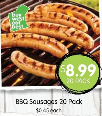 BBQ Sausages 20 Pack