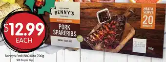 Spudshed Benny's Pork BBQ Ribs 700g offer