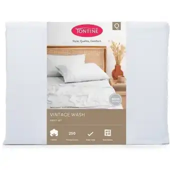 BIG W Tontine vintage wash sheet set - cloud offer