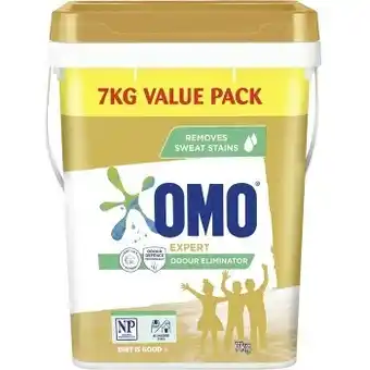 Omo expert odour eliminator laundry detergent front & top loader 7kg