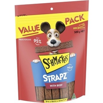 Schmackos strapz with beef dog treats 500g