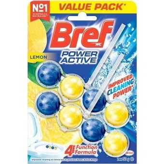 BIG W Bref power active rim block toilet cleaner 2 pack 50g - juicy lemon offer