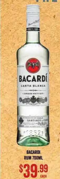 Spudshed Bacardi rum offer