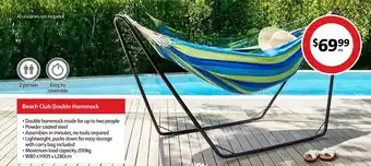 Coles Beach Club Double Hammock W80xH105xL280cm offer