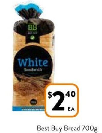 Foodworks Best Buy Bread 700g offer