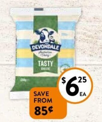 Foodworks Devondale Block cheese 250g offer
