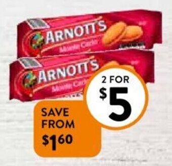 Foodworks Arnott's Sweet, Cream or Scotch Finger Biscuits 200-250g offer