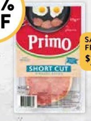 Foodworks Primo Short Cut Rindless Bacon 175g offer