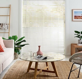 Spotlight 50% off 50mm Fresh White Ready-To-Hang Timber Venetian Blinds offer