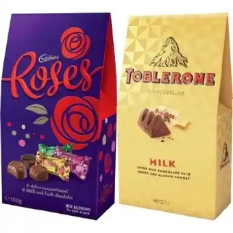 IGA Cadbury roses 150g or toblerone 120g gift pack offer