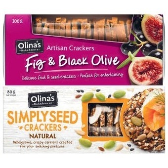 Coles Olina's artisan or simply seed crackers 80g-100g offer