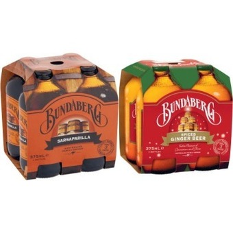 Coles Bundaberg ginger beer or sarsaparilla 4x375ml offer