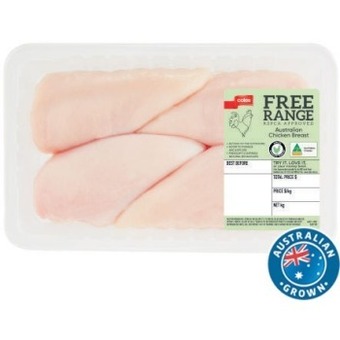 Coles Coles free range rspca approved chicken breast large pack offer
