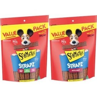 Coles Schmackos dog treats 500g offer