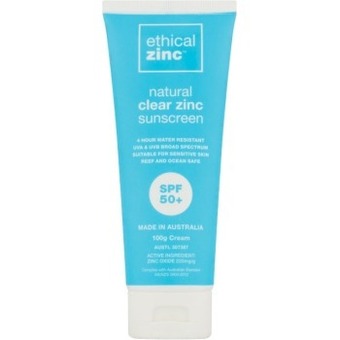 Coles Ethical zinc natural clear zinc sunscreen spf50+ 100g^ offer