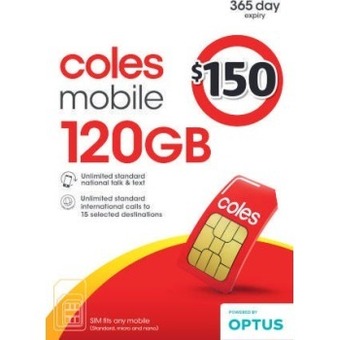 Coles Coles mobile $150 sim offer