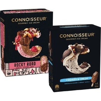 Woolworths Connoisseur ice cream sticks 360-400ml pk 4/6 – from the freezer offer