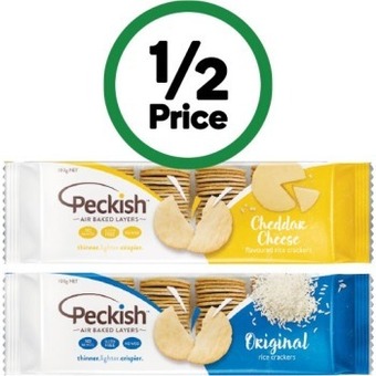 Woolworths Peckish thins rice crackers 100g offer