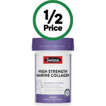 Woolworths Swisse beauty high strength marine collagen tablets pk 60* offer