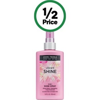Woolworths John frieda vibrant shine 3-in-1 hair shine spray 150ml offer