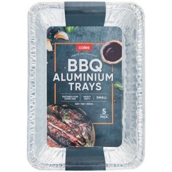Coles Coles bbq aluminium small trays 5 pack offer