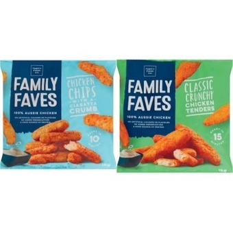 Coles Family faves chicken tenders or chips 1kg offer