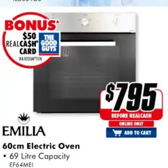 The Good Guys Emilia - 60cm Electric Oven - EF64MEI offer