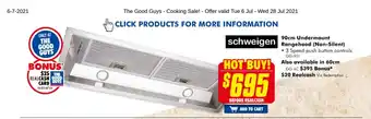 The Good Guys Schweigen - 90cm Undermount Rangehood (Non-Silent) - GG-901 offer