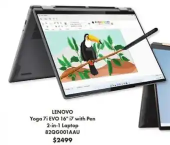 The Good Guys Lenovo Yoga 7i Evo 16" i7 with pen 2-in-1 Laptop 82QG001AAU offer