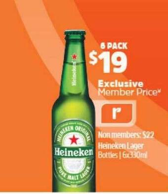 BWS Heineken lager offer