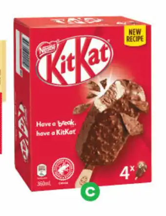 Woolworths Kit Kat Frozen Sticks 360ml Pk 4 offer
