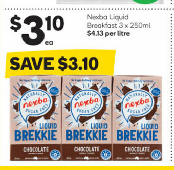 Woolworths Nexba Liquid Breakfast 3 x 250ml offer