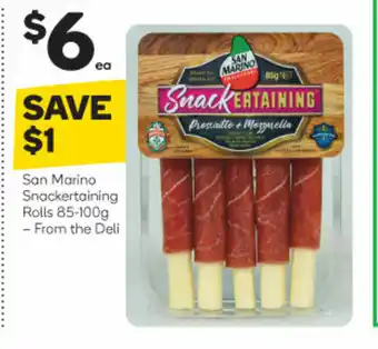 Woolworths San Marino Snackertaining Rolls 85-100g offer