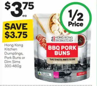Woolworths Hong Kong Kitchen Dumplings, Pork Buns or Dim Sims 300-480g offer