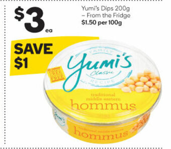 Woolworths Yumi's Dips 200g offer
