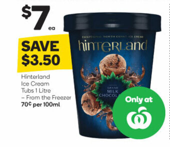 Hinterland Ice Cream Tubs 1 Litre