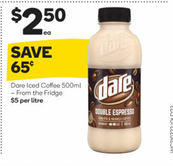 Woolworths Dare Iced Coffee 500mL offer