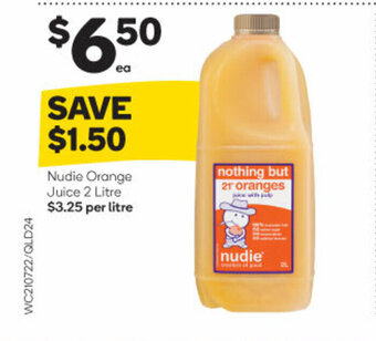 Woolworths Nudie Orange Juice 2 Litre offer