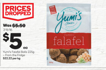Woolworths Yumi's Falafel Balls 225g offer