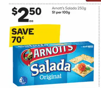 Woolworths Arnott's Salada 250g offer